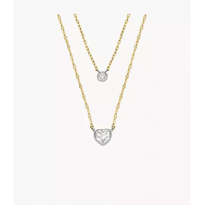 Fossil - Collier chaine sadie tokens of affection acier doré et oxydes - Ref JF04357998