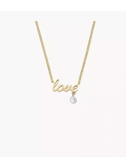 Fossil - Collier à pampilles Sadie Love Notes acier inoxydable jaune - Ref JF04363998