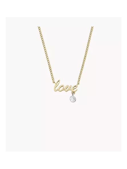 Fossil - Collier à pampilles Sadie Love Notes acier inoxydable jaune - Ref JF04363998