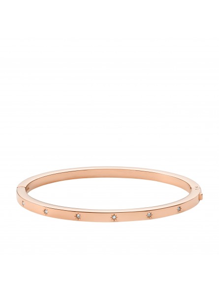 Fossil - Bracelet jonc Sadie Shine Bright acier inoxydable doré  - Ref JF04394791