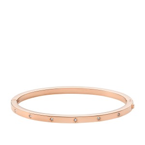 Fossil - Bracelet jonc Sadie Shine Bright acier inoxydable doré  - Ref JF04394791