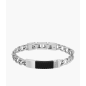 Fossil - Bracelet Textured Plaque Homme - Acier Argenté - Ref JF04411040