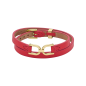 Fossil - Bracelet heritage d link bande cuir rouge - Ref JF04436710
