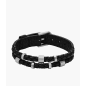 Fossil - Bracelet leather essentials cuir noir double rangs - Ref JF04473040