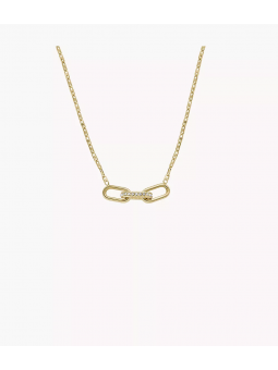 Fossil - Collier chaîne Heritage D-Link acier inoxydable doré - Ref JF04523710