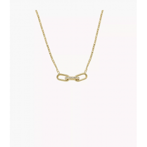 Fossil - Collier chaîne Heritage D-Link acier inoxydable doré - Ref JF04523710