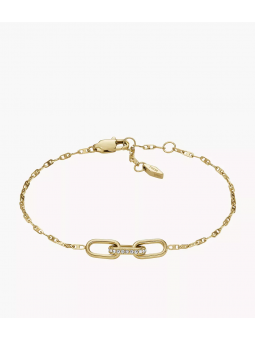 Fossil - Bracelet chaine heritage d link en acier doré - Ref JF04525710