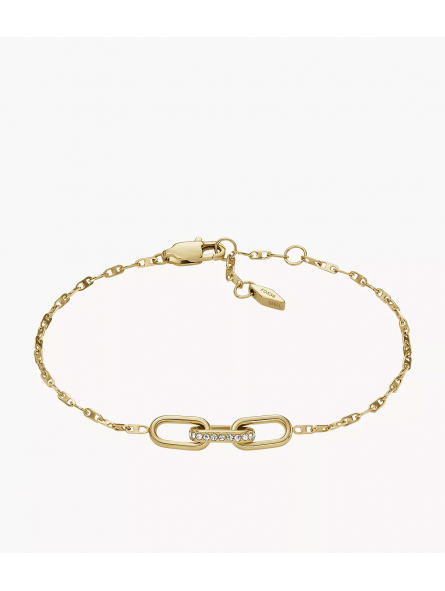 Fossil - Bracelet chaine heritage d link en acier doré - Ref JF04525710