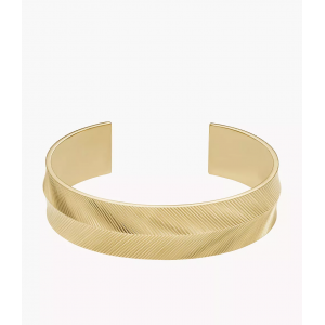 Fossil - Bracelet jonc harlow linear texture en acier doré - Ref JF04535710