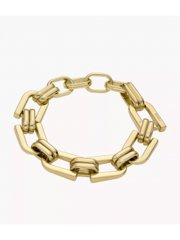 Fossil - Bracelet chaîne Heritage D-Link en acier inoxydable doré - Ref JF04573710