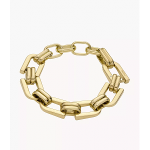 Fossil - Bracelet chaîne Heritage D-Link en acier inoxydable doré - Ref JF04573710