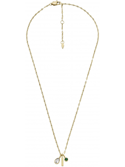 Fossil - Collier chaine sadie seasonal sparkle acier doré - Ref JF04588710