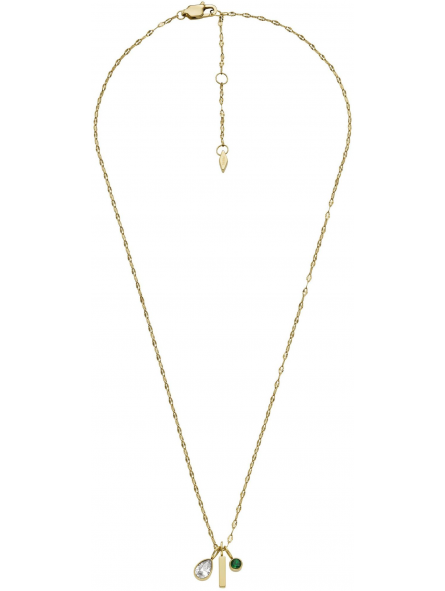 Fossil - Collier chaine sadie seasonal sparkle acier doré - Ref JF04588710