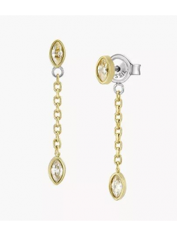 Fossil - Boucles d'oreilles pendantes sadie acier doré - Ref JF04591710