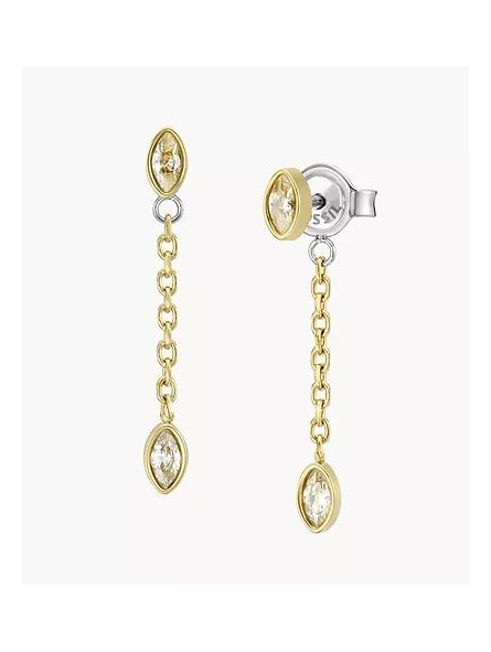 Fossil - Boucles d'oreilles pendantes sadie acier doré - Ref JF04591710