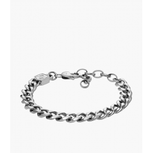 Fossil - Bracelet chaîne Ellis Core Chains acier inoxydable gris - Ref JF04615040