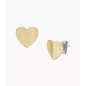 Fossil - Puces d'oreilles harlow linear coeur en acier doré - Ref JF04654710