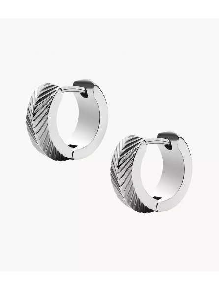 Fossil - Créoles harlow linéar texture acier moyen modèle - Ref JF04666040