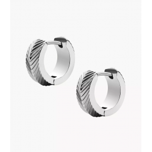 Fossil - Créoles harlow linéar texture acier moyen modèle - Ref JF04666040