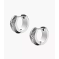 Fossil - Créoles harlow linéar texture acier moyen modèle - Ref JF04666040