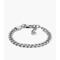 Fossil - Bracelet chaîne Harlow Linear Texture acier inoxydable gris - Ref JF04697040