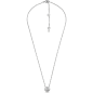 Fossil - Collier pendentif circulaire texturé Argent - Ref JFS00618040