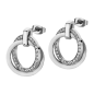 Lotus - Boucles d'oreilles Urban démi créoles acier argenté oxyde de zirconium - Ref LS1780-4/1