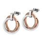 Lotus - Boucles d'oreilles Urban démi créoles acier argenté et doré rose oxyde de zirconium - Ref LS1780-4/2
