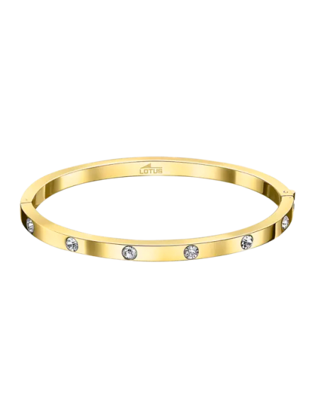 Lotus - Bracelet Lotus jonc doré et strass - Ref LS1846-2/2