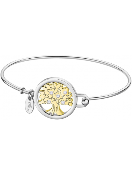 Lotus - Bracelet Millenial jonc arbre de vie acier gris  - Ref LS2014-2/9