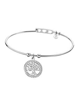 Lotus - Bracelet Millenial jonc acier argenté et oxyde de zirconium arbre de vie  - Ref LS2015-2/3