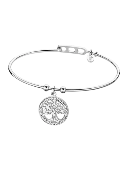 Lotus - Bracelet Millenial jonc acier argenté et oxyde de zirconium arbre de vie  - Ref LS2015-2/3