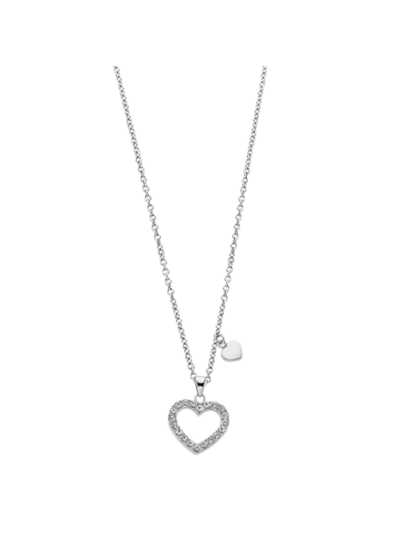 Lotus - Collier Woman's Heart acier argenté oxyde de zirconium coeur - Ref LS2026-1/1