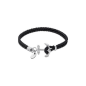 Lotus - Bracelet ancre acier tresse cuir bleu foncé - Ref LS2076-2/2