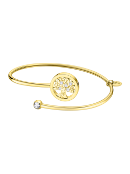 Lotus - Bracelet jonc acier doré oxydes arbre de vie - Ref LS2169-2/8