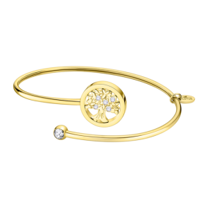Lotus - Bracelet jonc acier doré oxydes arbre de vie - Ref LS2169-2/8