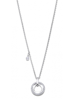 Lotus - Collier Lotus acier gris oxyde de zirconium - Ref LS2176-1/1