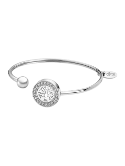 Lotus - Bracelet Style acier argenté jonc arbre de vie - Ref LS2181-2/1