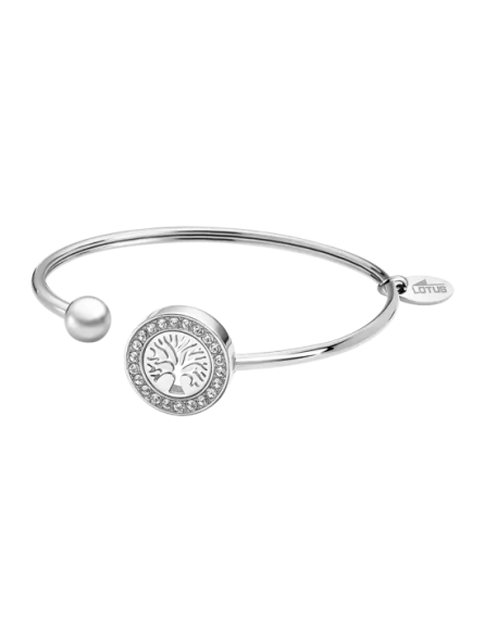 Lotus - Bracelet Style acier argenté jonc arbre de vie - Ref LS2181-2/1