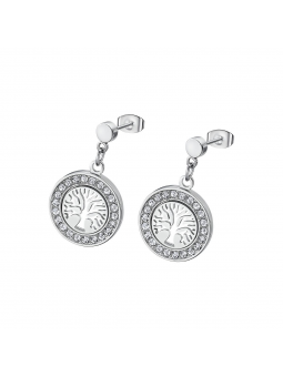 Lotus - Boucles d'oreilles Style acier argenté oxyde de zirconium - Ref LS2181-4/1