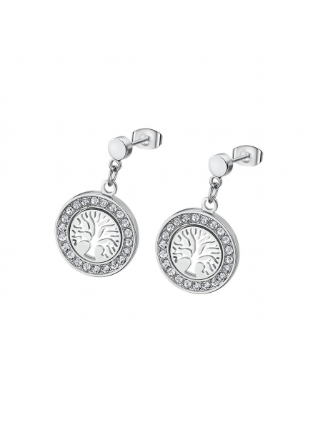 Lotus - Boucles d'oreilles Style acier argenté oxyde de zirconium - Ref LS2181-4/1