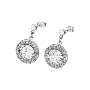 Lotus - Boucles d'oreilles Style acier argenté oxyde de zirconium - Ref LS2181-4/1