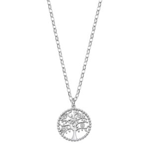 Lotus - Collier Style acier argenté oxyde de zirconium arbre de vie - Ref LS2194-1/1