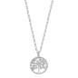 Lotus - Collier Style acier argenté oxyde de zirconium arbre de vie - Ref LS2194-1/1