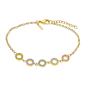 Lotus - Bracelet Style acier doré oxyde de zirconium rond multicolore - Ref LS2318-2/1