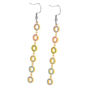 Lotus - Boucles d'oreilles Style acier doré rond multicolore - Ref LS2318-4/1