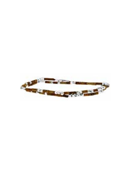 Officina - Bracelet en argent marron 42cm - Ref OI183