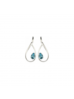 Marazzini -  Boucles d'oreilles métal couleur aigue-marine  - Ref RHMCAAQOE1