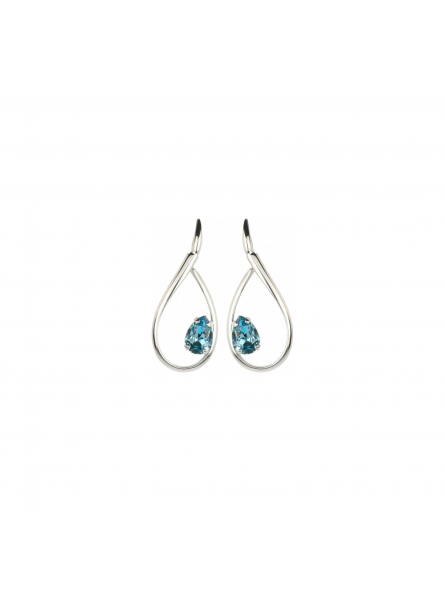 Marazzini -  Boucles d'oreilles métal couleur aigue-marine  - Ref RHMCAAQOE1