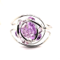 Marazzini - Bracelet métal rhodié fleurs violet - Ref RHMFF16BR1